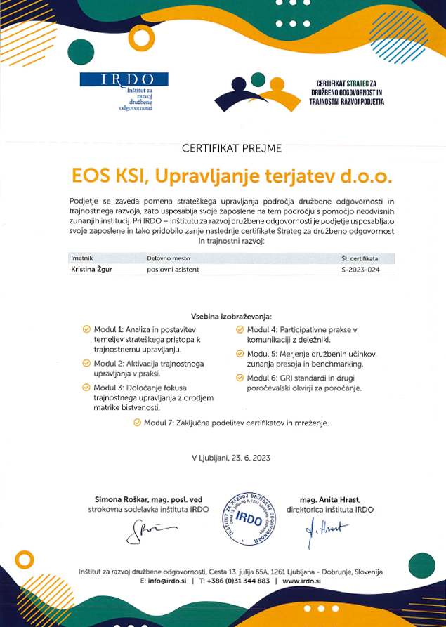 Certifikat Prejme