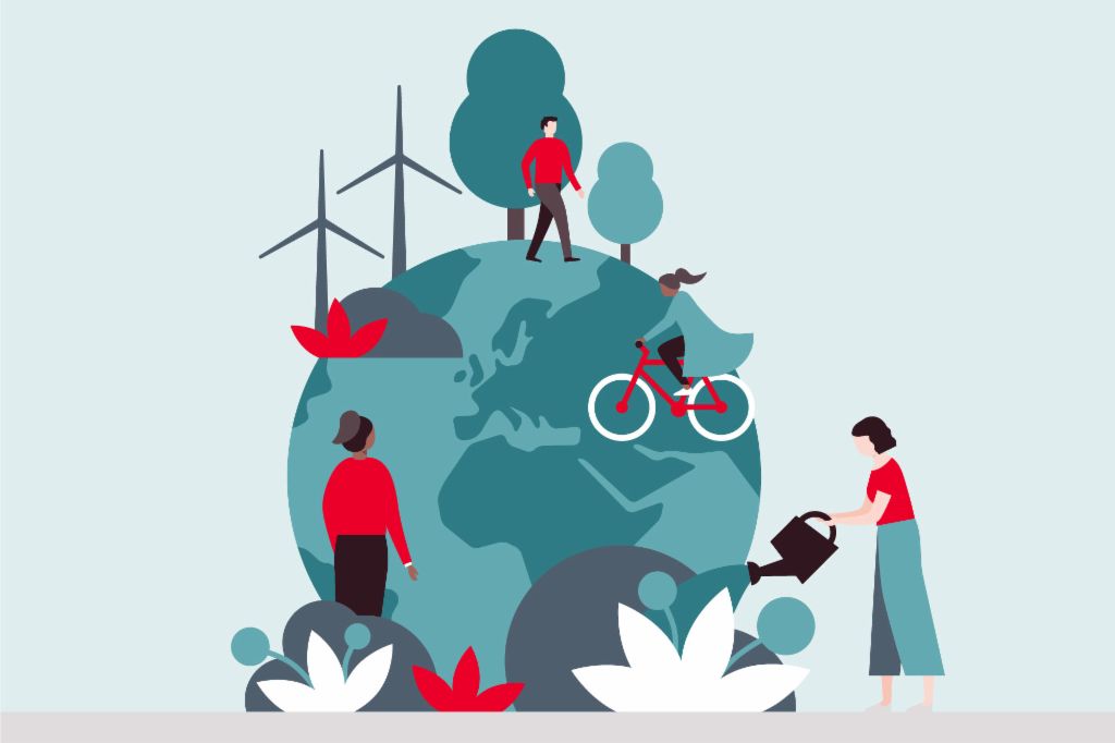 Green energy solutions on Earth, nurtured by CSR commitment, create a vibrant, sustainable world of environmental consciousness.
